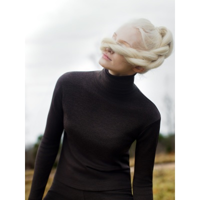 Meriinovillane polo, tumepruun